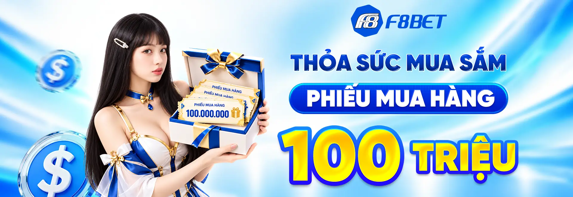 banner trang chủ f8bet thỏa sức mua sắm phiếu mua hàng 100 triệu